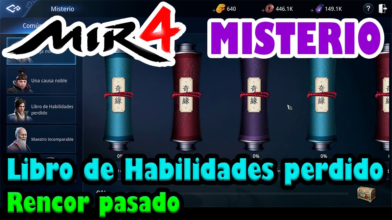 [MIR4] Misterio 4.4 - Libro de Habilidades perdido - Rencor pasado