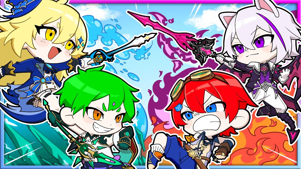 【神回】剣や魔法で冒険する世界で自分だけの『オリジナルマップ』作って４人で戦ってみた！【原神】よろずや🍭