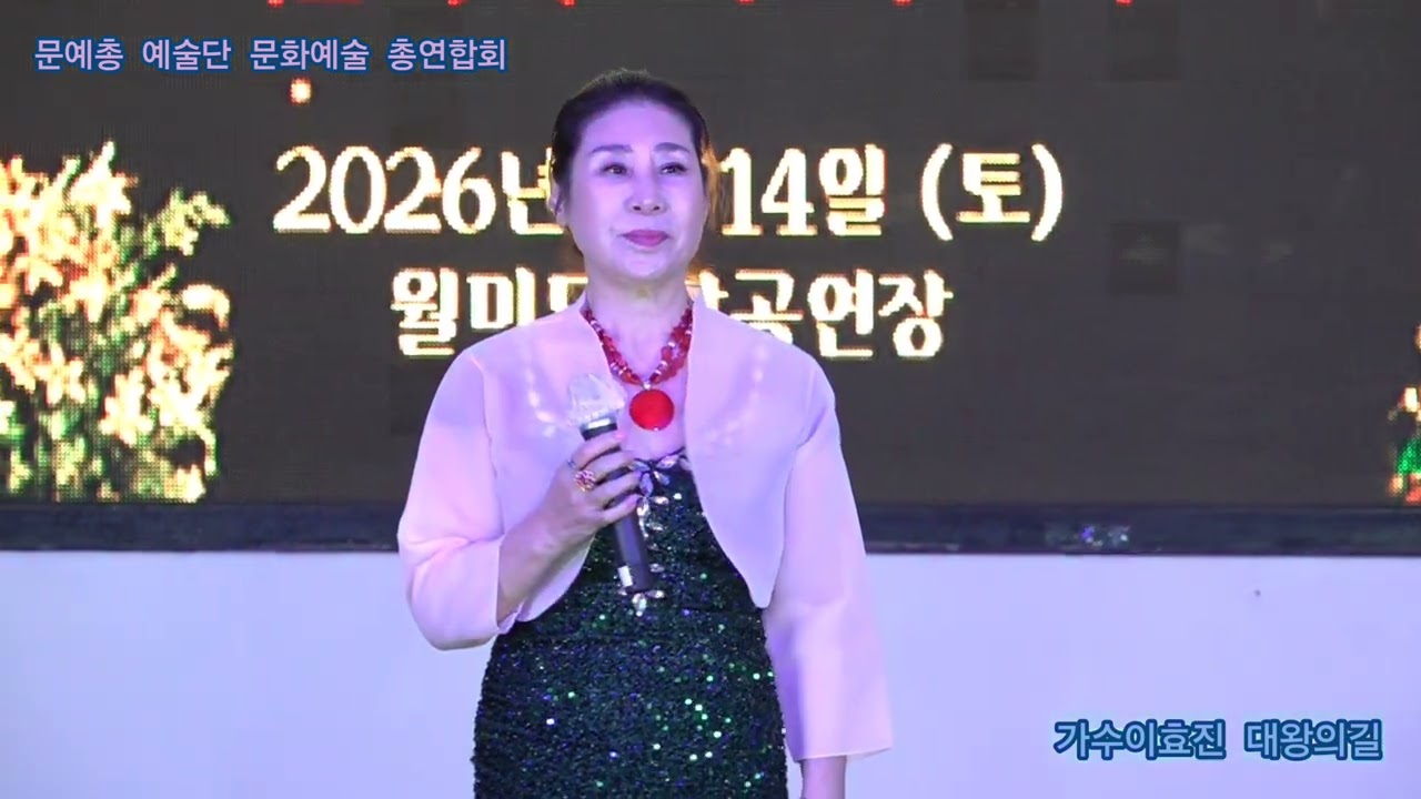 가수이효진 대왕의길 원곡주현미 문예총 예술단 문화예술 총연합회 정기공연 관광특구 월미도 학무대 특설무대 