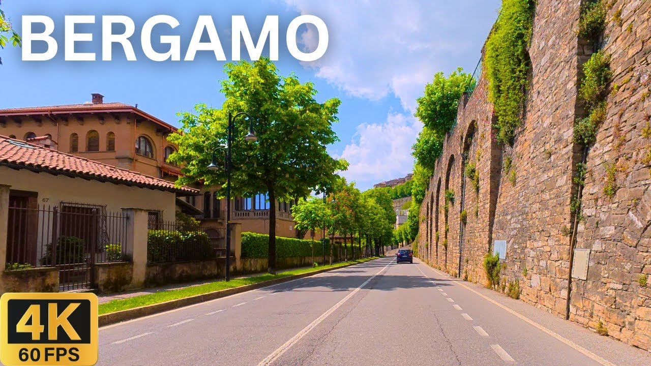 BERGAMO Italy 🇮🇹 | City Driving Tour 4K 🚗 Old Town Charm & Modern Streets