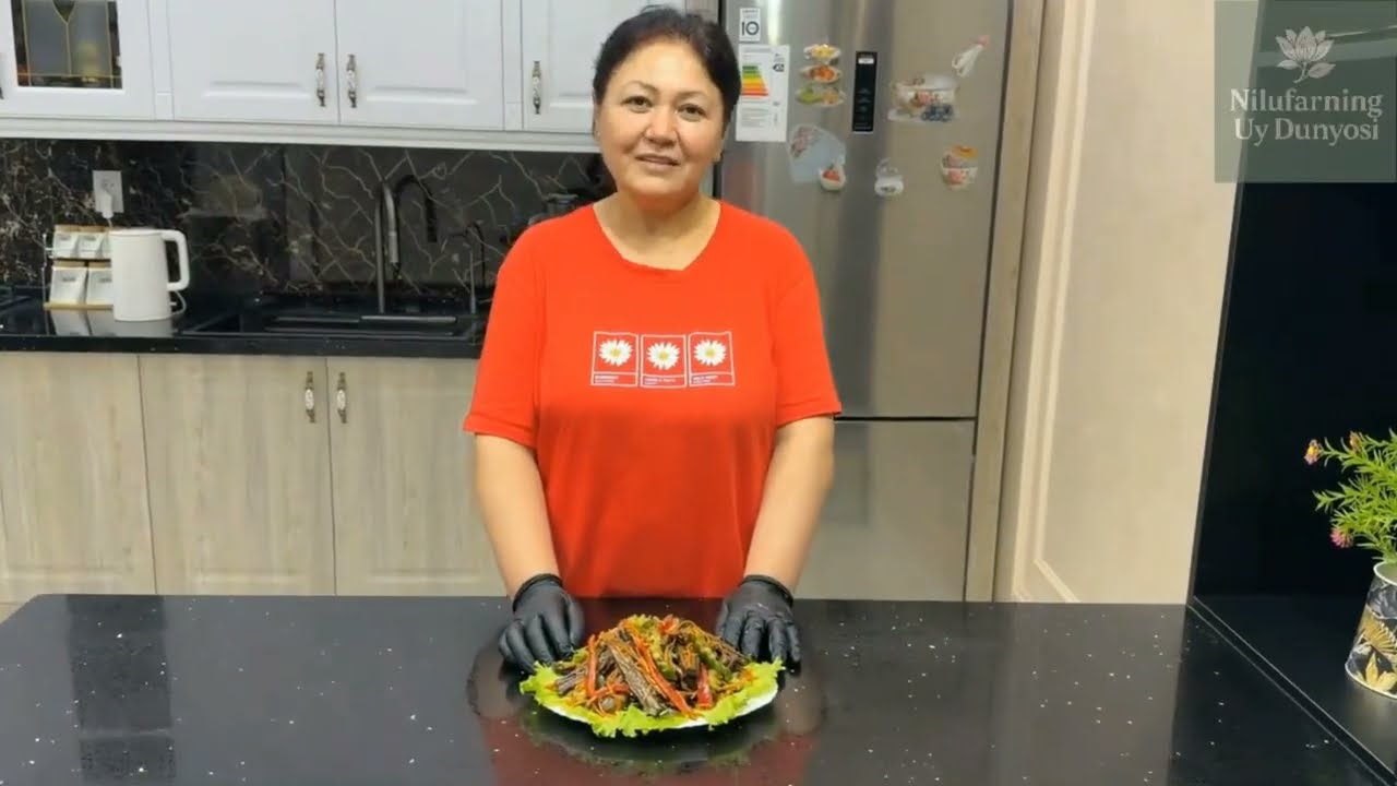 Qurutilgan baqlajondan salat.