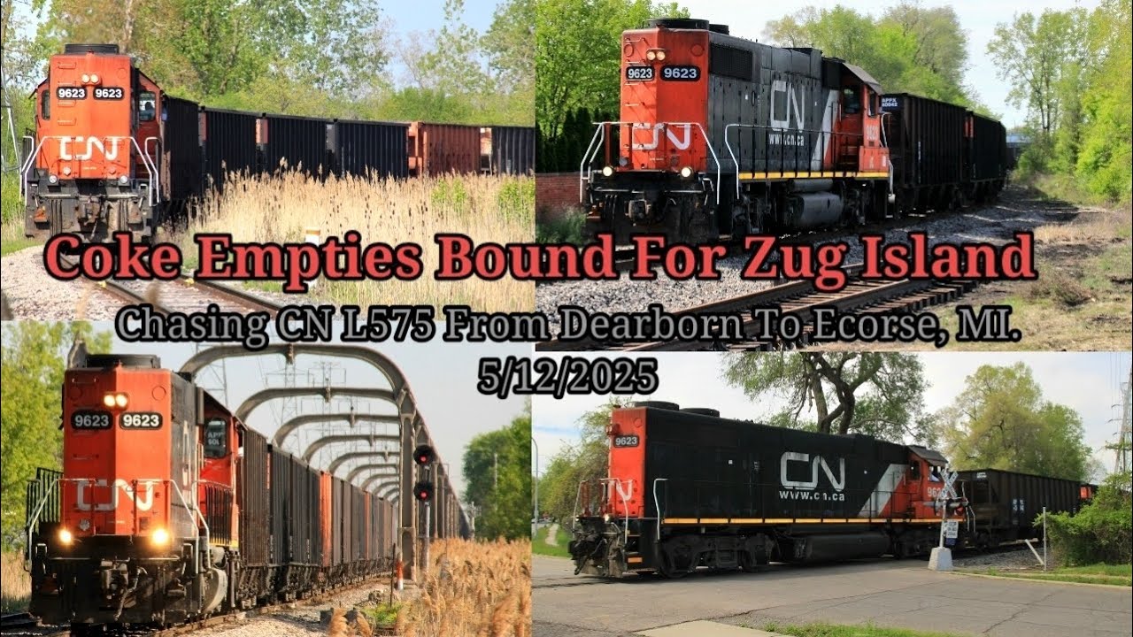CN L575: A Zug Island Bound Coke Train Swaying Through The Old DT&I - A Narrated Chase