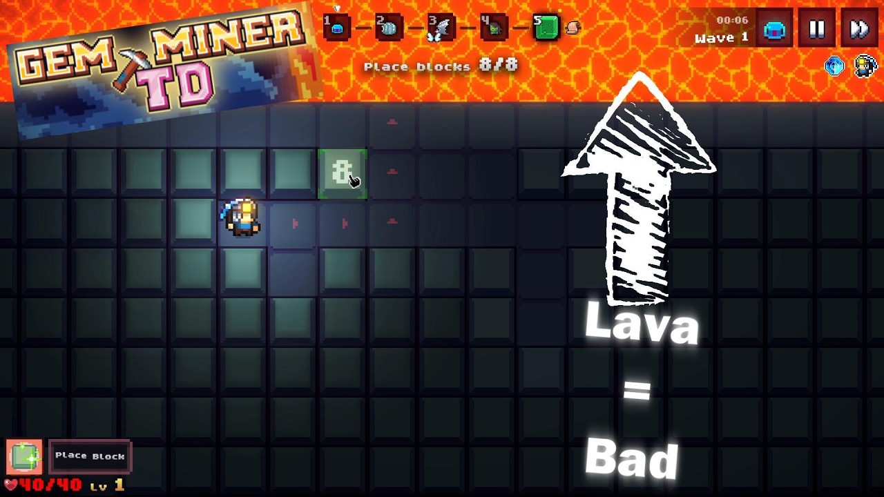 I tried to use gems against bad guys again!  - Gem Miner TD