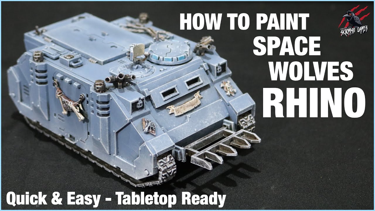 HOW TO PAINT A SPACE MARINES RHINO - Quick Easy Razorback, Predator or Rhino - Frosty Space Wolves