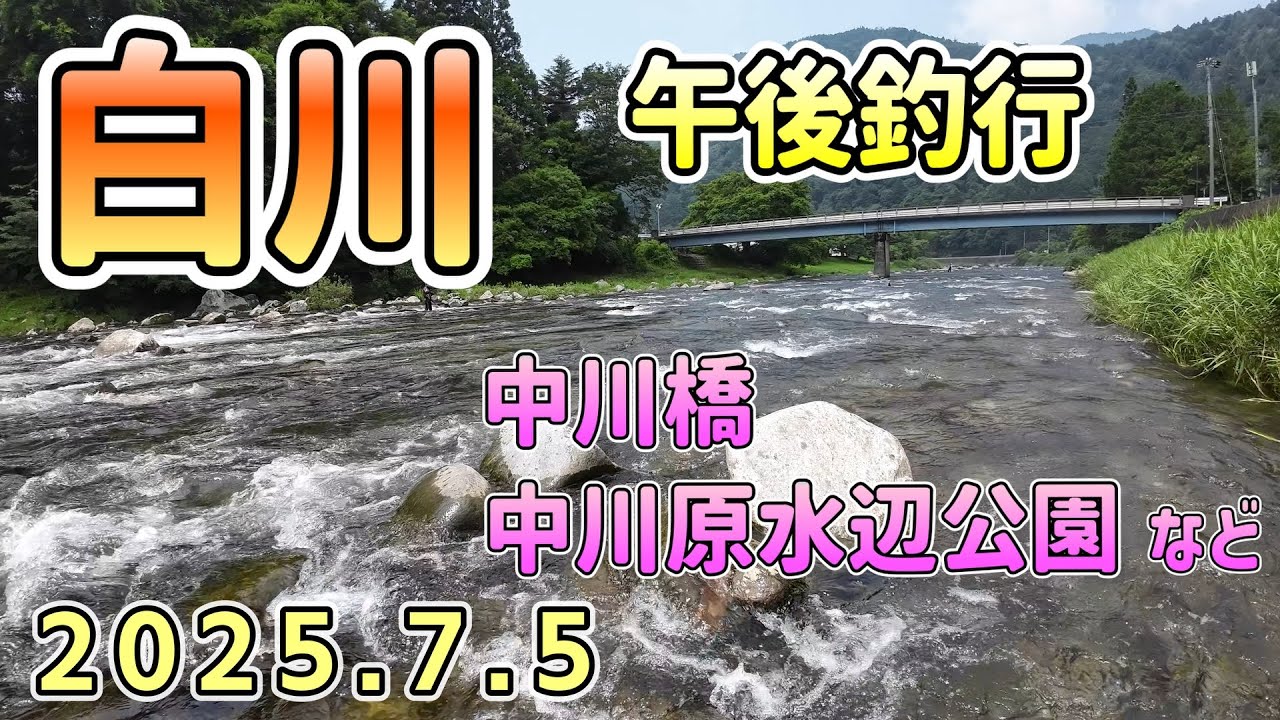 白川　7/5　中川橋、中河原水辺公園　午後釣行