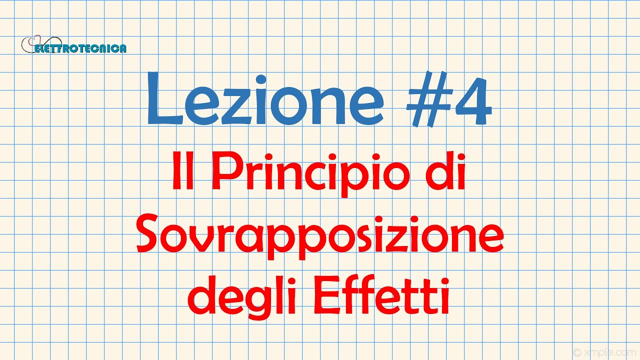 Elettrotecnica Lezione #4 Il Principio di Sovrapposizione degli Effetti