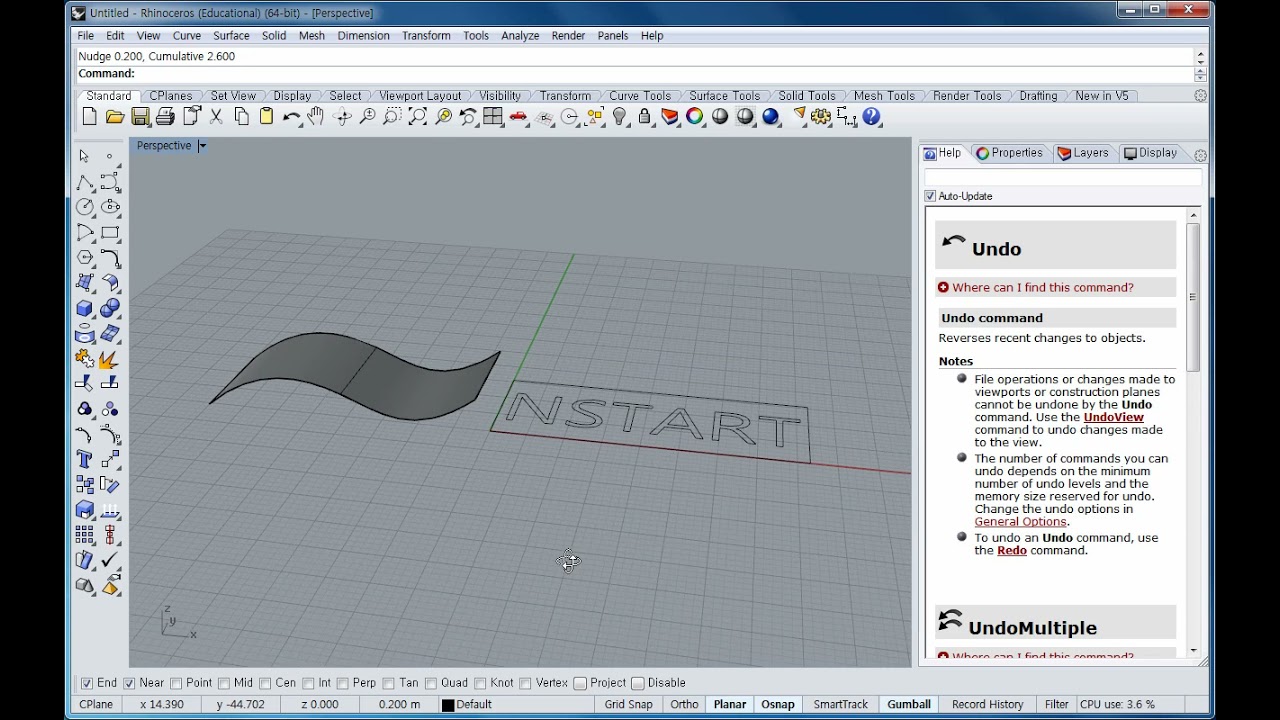 Rhino 3D 강좌 - 50. Create UV Curves, Apply UV Curves