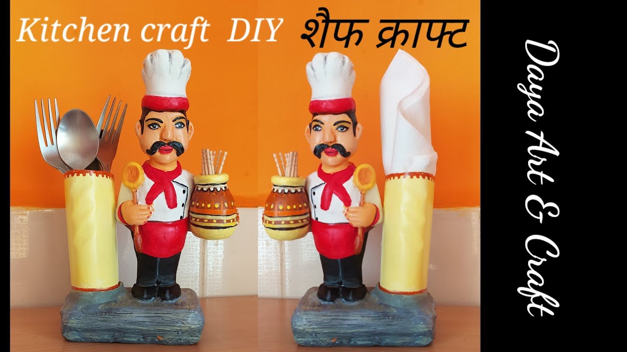 How to make a Chef using wall putty | Kitchen craft | Dining area DIY | Master Chef home decor