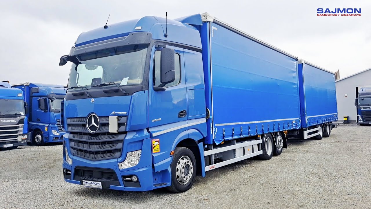 Mercedes-Benz Actros 2545 2019 Tandem Jumbo 120m³ Curtainsider Truck + Trailer; Wecon | by SAJMON