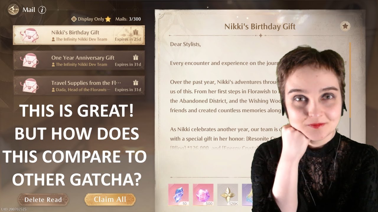 How do other gatcha anniversaries compare to Infinity Nikki's first birthday?