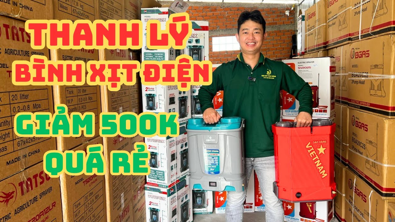 Thanh lý xả kho bình xịt điện 2 bơm giảm 500k giá rẻ chưa từng thấy ! Bảo hành 12 tháng