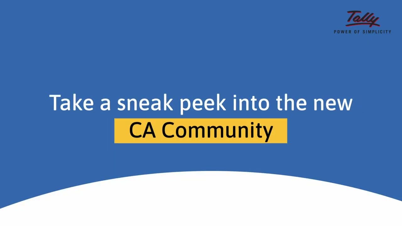 CA Community Portal | Tally Solutions