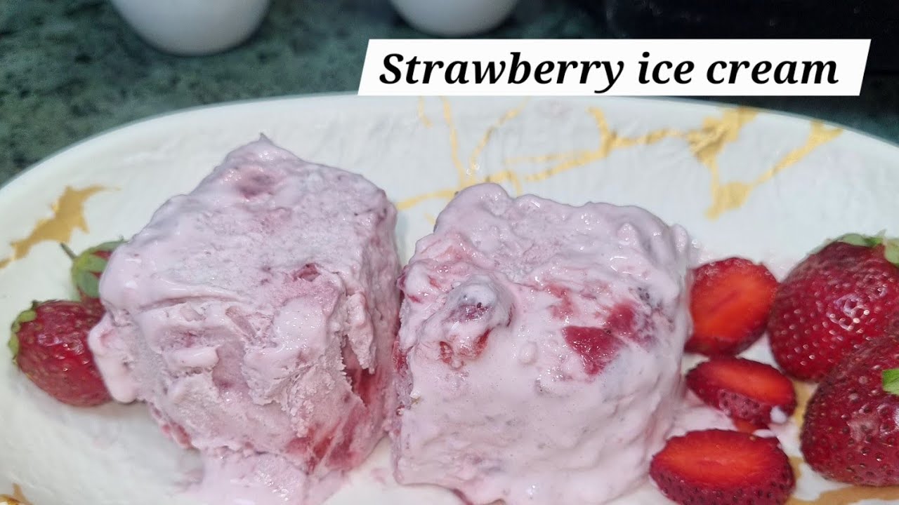 Homemade Strawberry Ice Cream 🍓 | No Machine No Eggs | Snehal’s Kitchen
