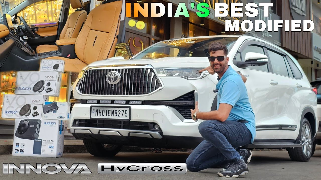 INDIA'S BEST MODIFIED INNOVA HYCROSS WITH  AUDISON 4 LAC AUDIO UPGRADE & TOP GEAR VENTILATED SEATS.