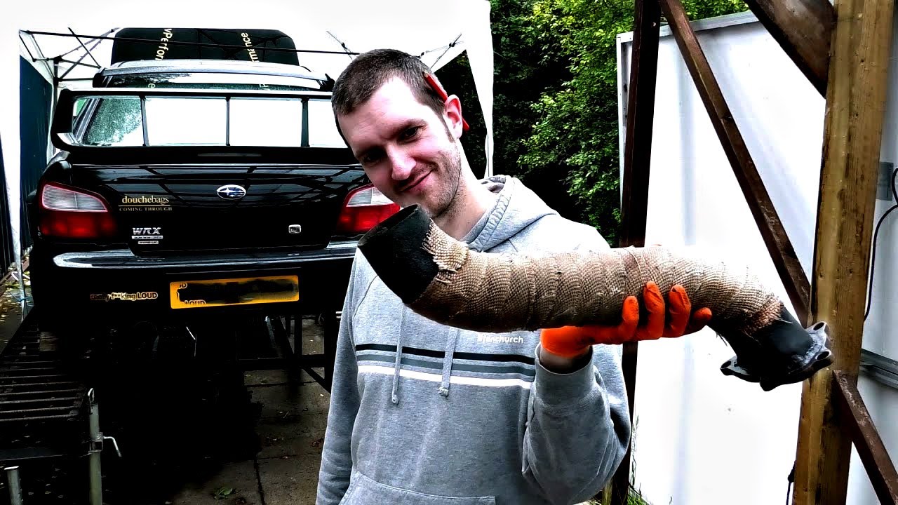 Exhaust downpipe wrecked by a bad heat wrap // Project Driftbaru