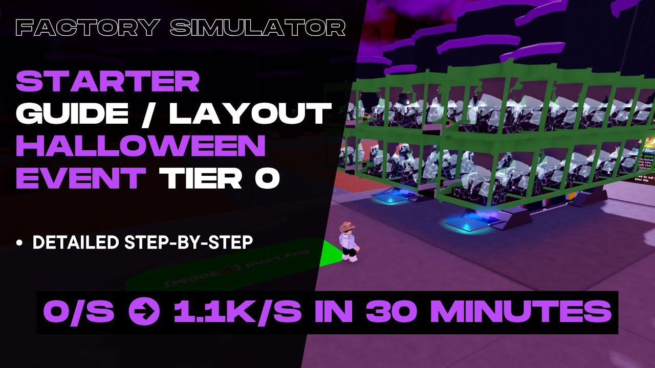 Лучший макет события Хэллоуина для новичков в Factory Simulator Roblox!