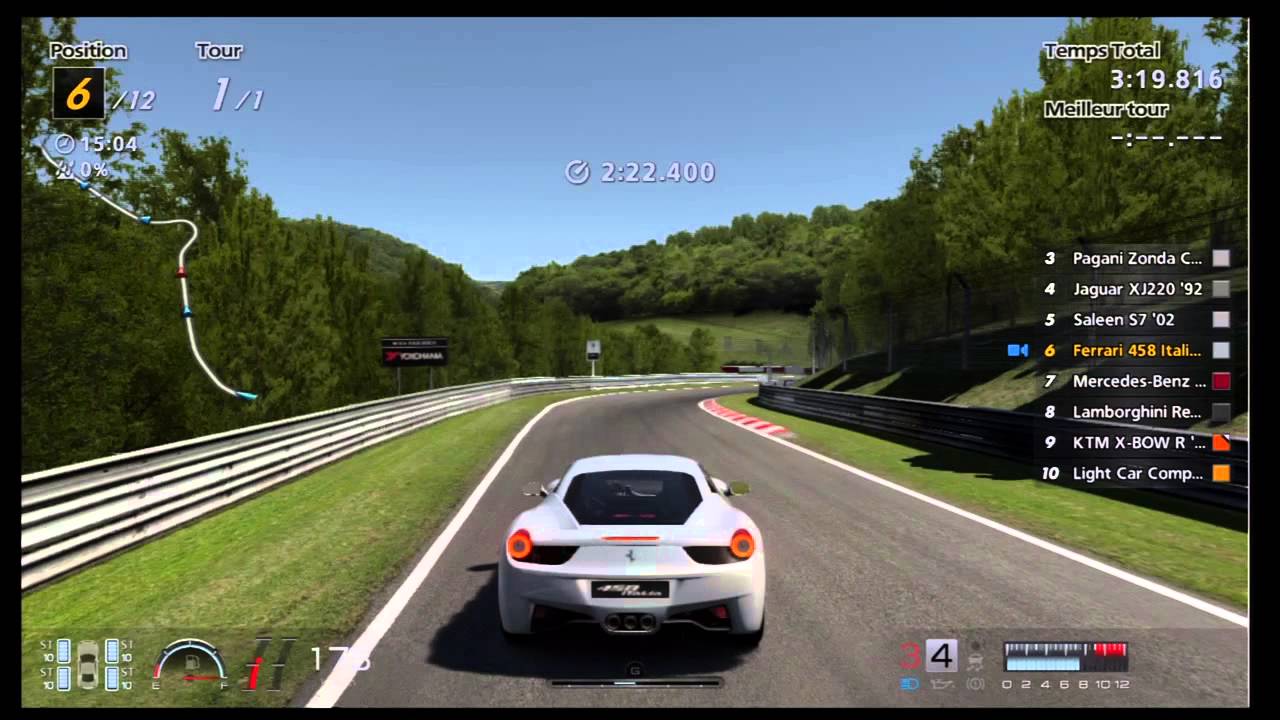 GT6 expert level Nurburgring 550pp stock cars 458 Italia 6:44.286