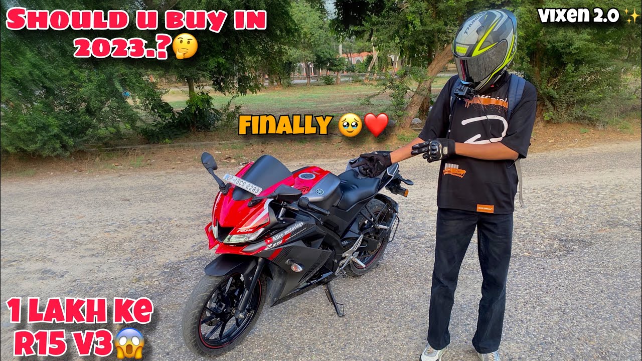 Finally Apni Yamaha R15v3 aahi gayi🔥❤️|| should u buy in 2023🤔#yamahar15v3  #secondhandbike