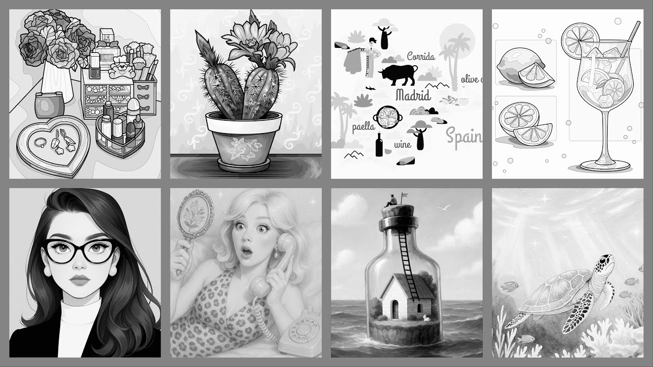 Color by Number Pictures Collage Hey Color Vanity Spain Sea Turtle Cactus Margarita #coloringbook