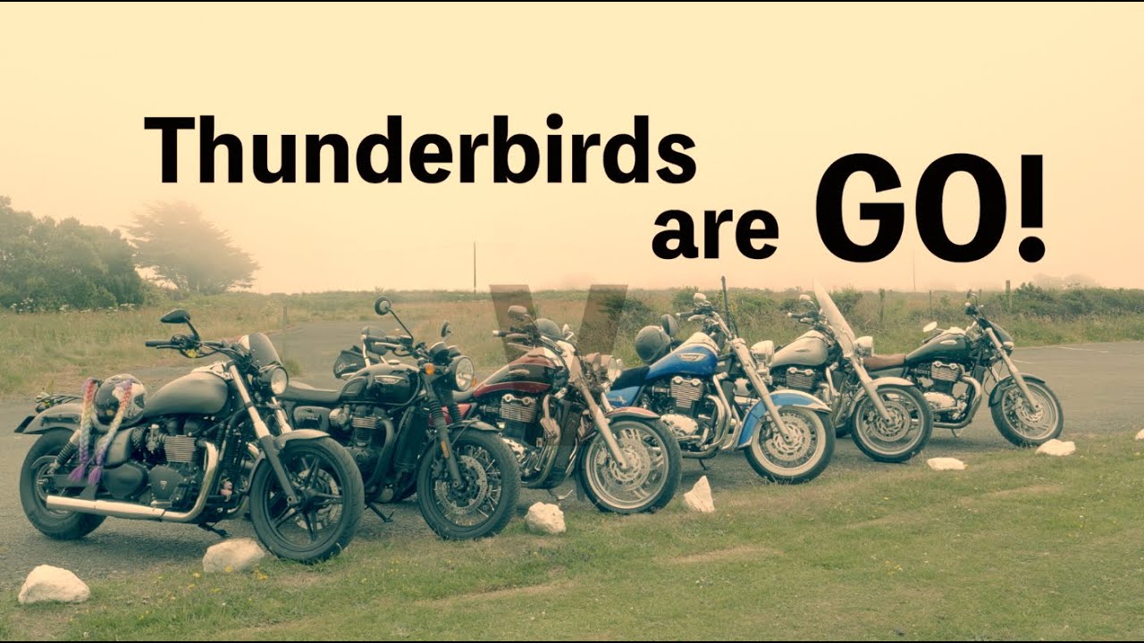Triumph Thunderbirds ride in V formation