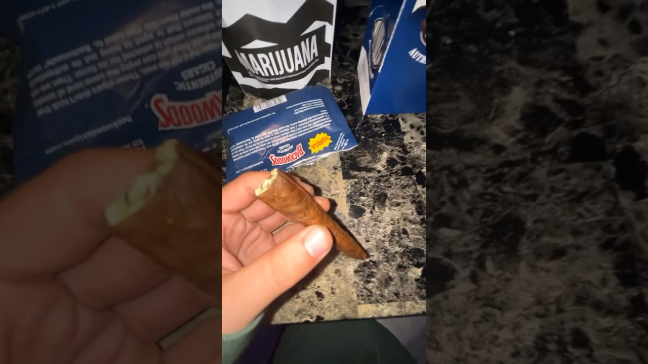 Pot junky rolls a rare vanilla backwood😱🪵 #viral #funny #comedy #troll #smoker