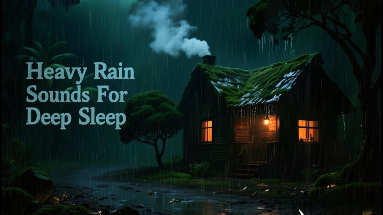 Goodbye Insomnia With Heavy Rain Sound | Rain Sounds For Deep Sleep - Perfect Thunderstorm for Rest