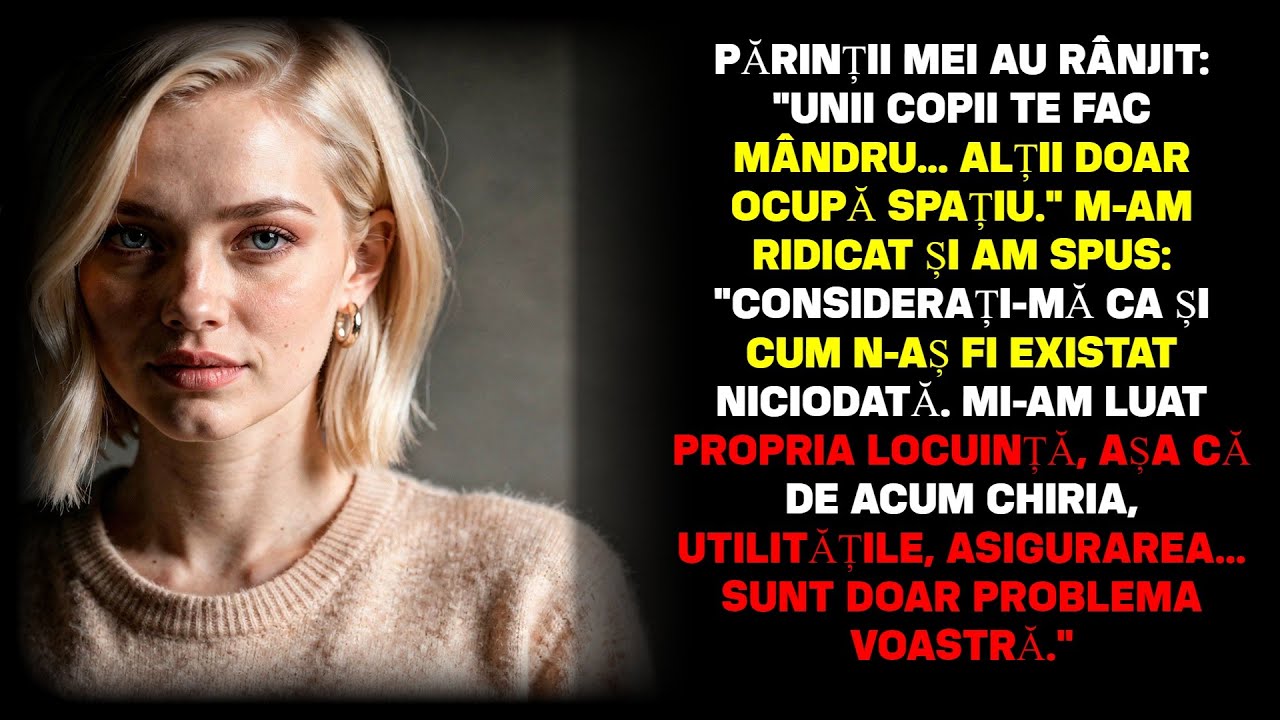Părinții m-au batjocorit:„Unii copii te fac mândru.Alții doar ocupă spațiu...” Așa că am dispărut și