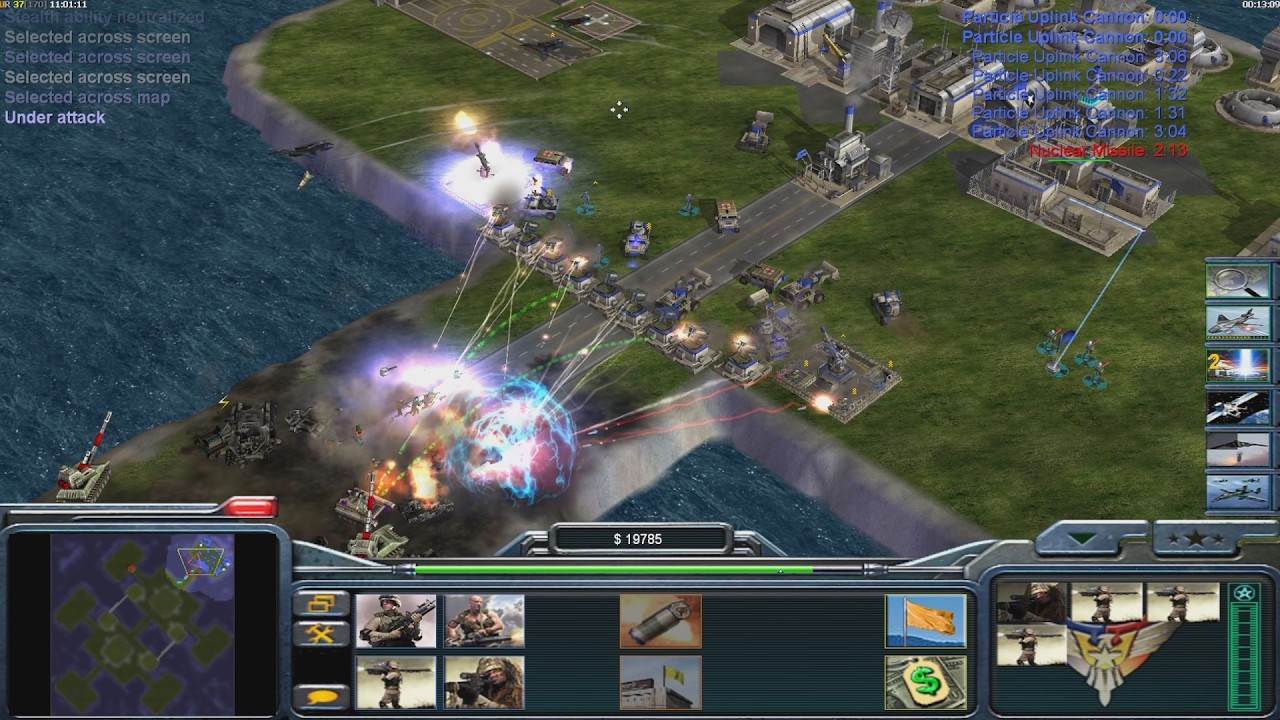 Сверхмощное оружие США - Command & Conquer Generals Zero Hour - геймплей 1 против 5 на сложном ур...
