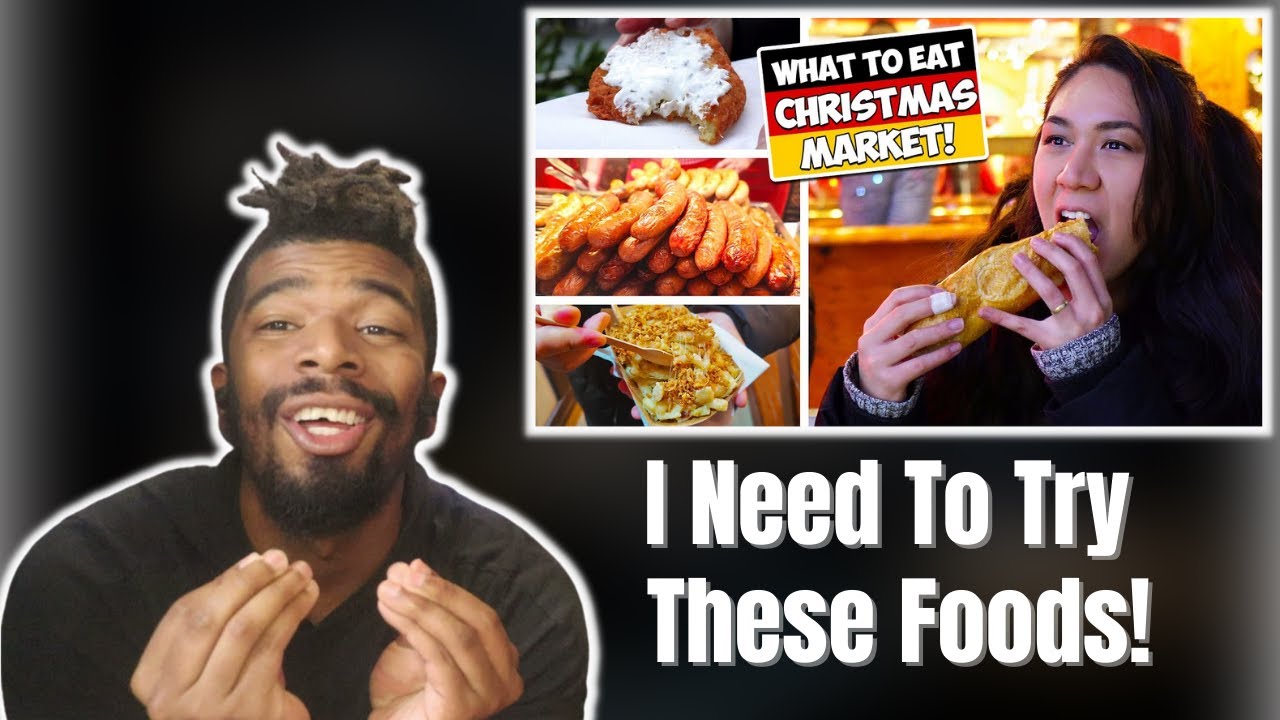 AMERICAN REACTS TO 20 MUST EAT FOOD at GERMAN CHRISTMAS MARKETS!