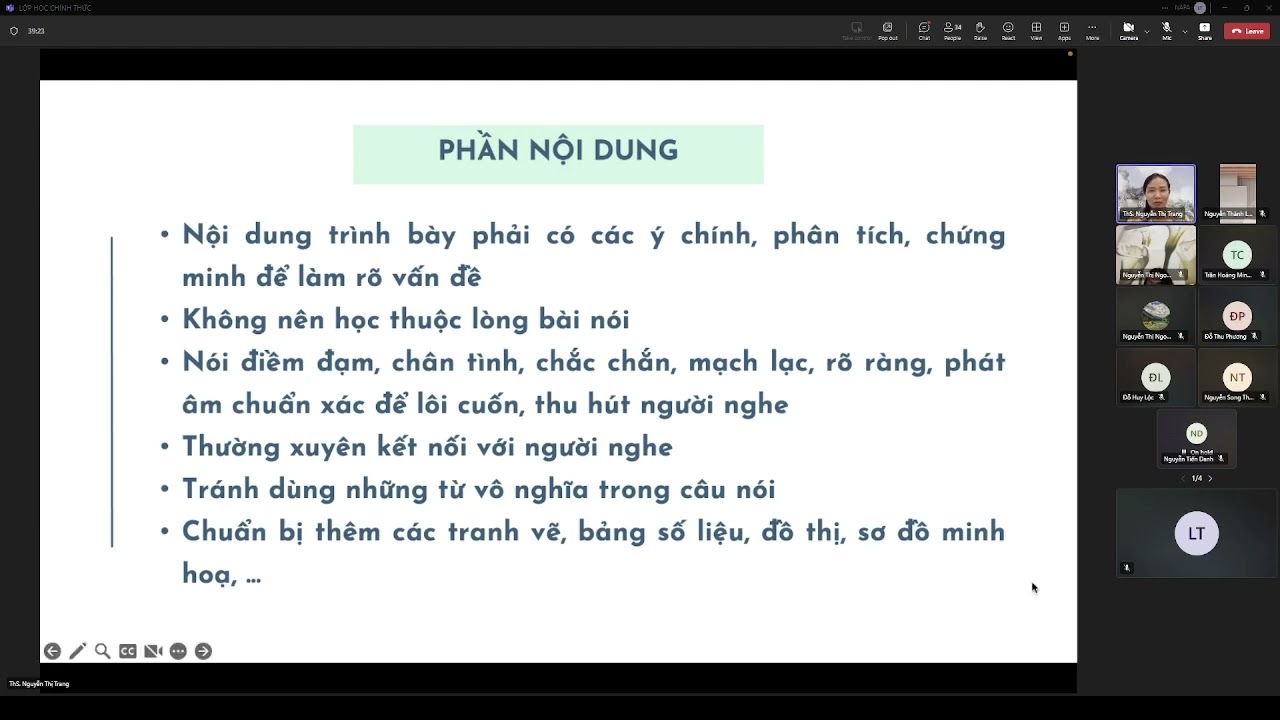 CV k54/2024 - Kỹ năng thuyết trình trong hoạt động công vụ - ThS.Nguyễn Thị Trang - P2