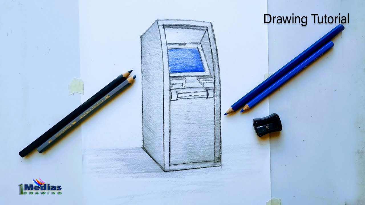 How to draw ATM both machine (Automated teller machine)