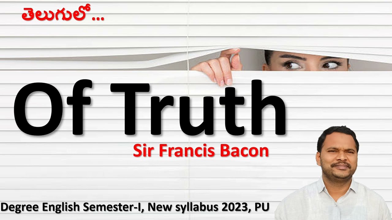 of Truth by Francis Bacon summary in telugu #oftruthsummaryintelugu #francisbaconsummary