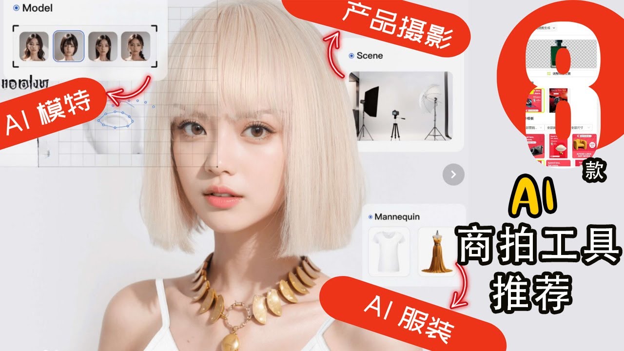 8个AI 商拍工具- AI 模特/产品摄影/ AI 服装/图片编辑，用这些 #ai工具 让你每月节省百万