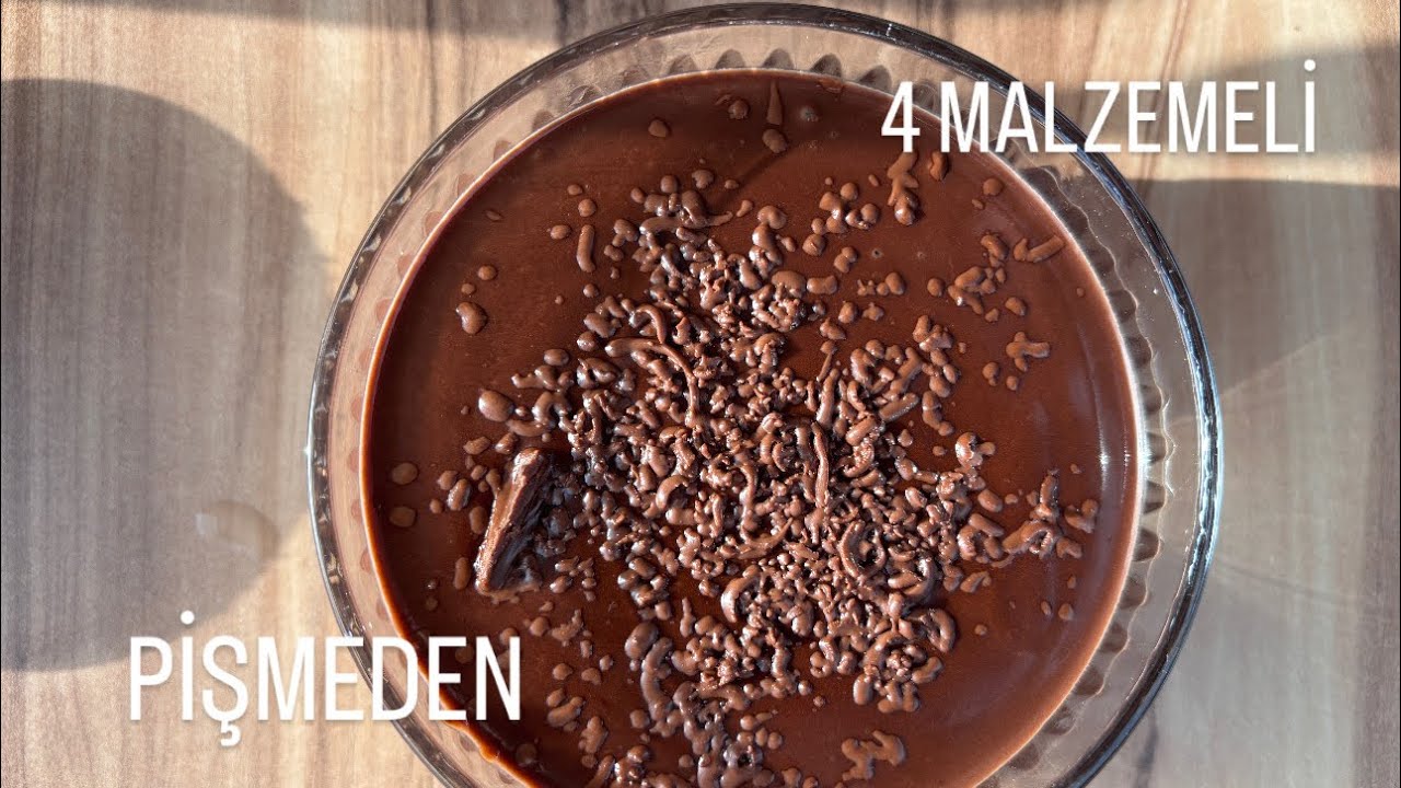 4 Malzemeli Pişmeyen Viral Olan Çikolatalı Tatlı 🍫  (Yumuşacık) #çikolatalıtarifler #kolaytarifler 