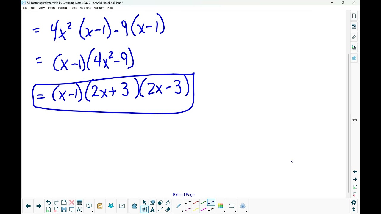 7.5 Factoring by Grouping - Day 2