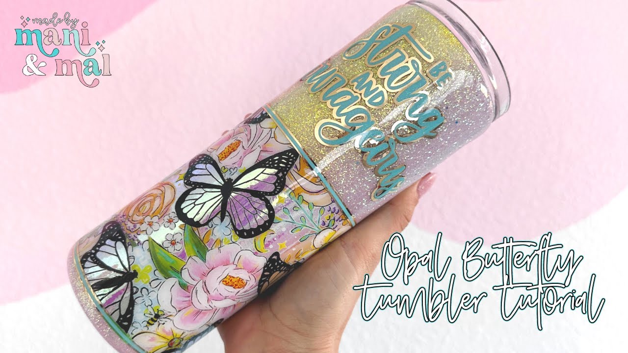 Opal Butterfly Vinyl Wrap Tumbler Tutorial | Beginner Friendly!