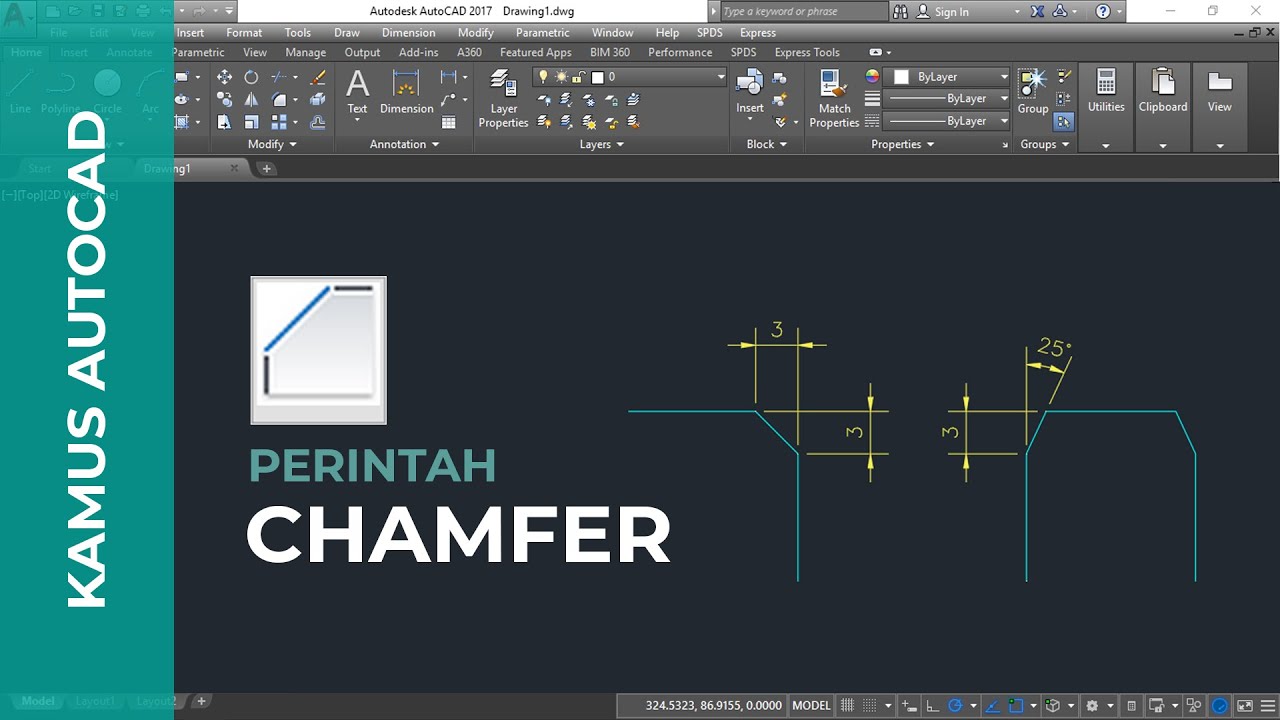 Cara Membuat Chamfer Dengan Berbagai Metode - Tutorial AutoCAD