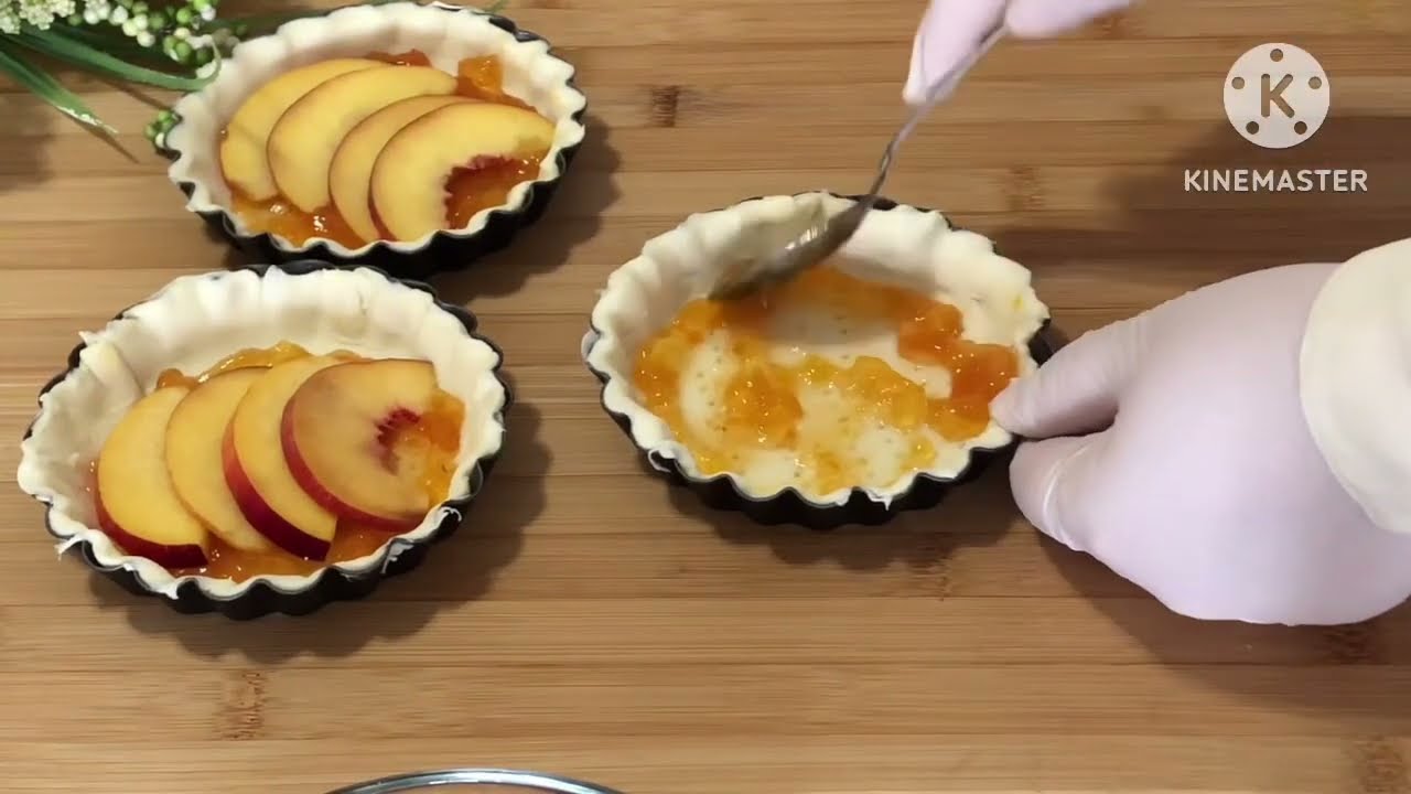 Delicious Peach tart recipe 🍑 at home || make this recipe in 15 minutes 👀