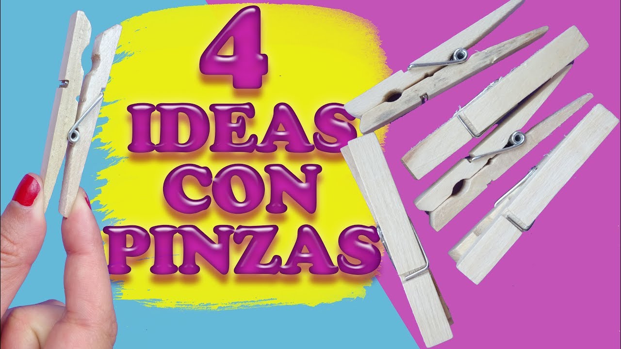 4 IDEAS DECORATIVAS UTILIZANDO PINZAS DE LA ROPA - IDEAS EN 6 MINUTOS