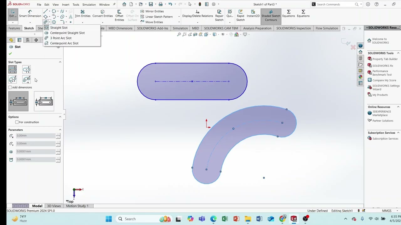 SolidWorks Basics: Sketch Tools