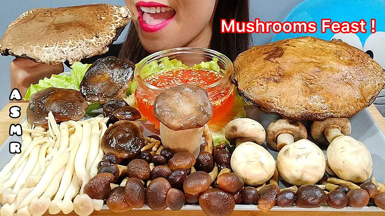 ASMR EATING MUSHROOMS FEAST / ăn nấm / 먹방 Real Sounds