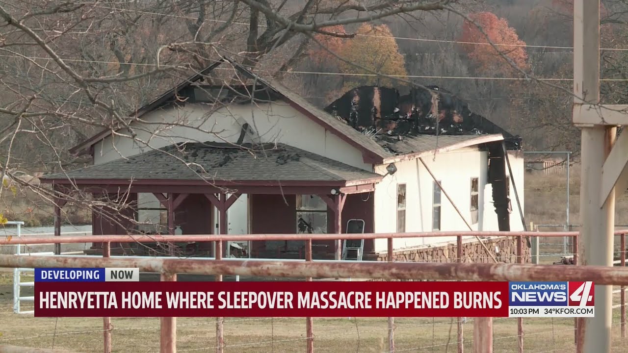 Henryetta home where sleepover massacre happened burns