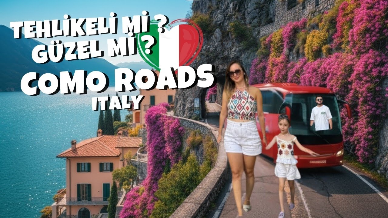 COMO | Manzaralar eşliğinde tehlikeli yolda otobüs yolculuğu | Lake Como Italy 🇮🇹 Driving to Como 4K