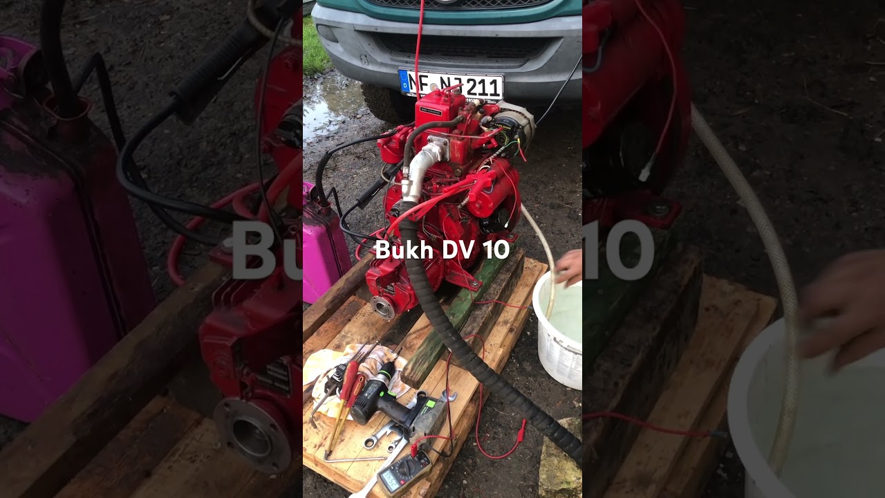 Bootsdiesel Bukh DV10. Erster Lauf nach dem Kauf.