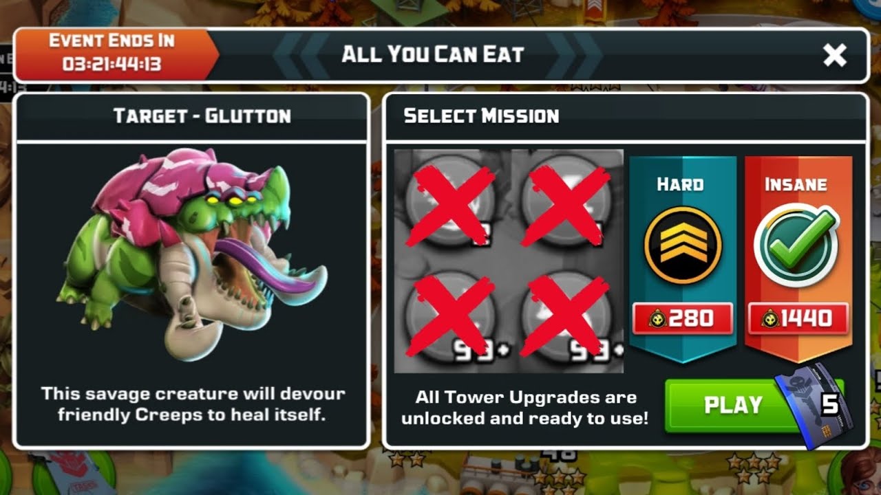 All You Can Eat - Insane / No Items Needed with Surge + Avalanche Alien Creeps