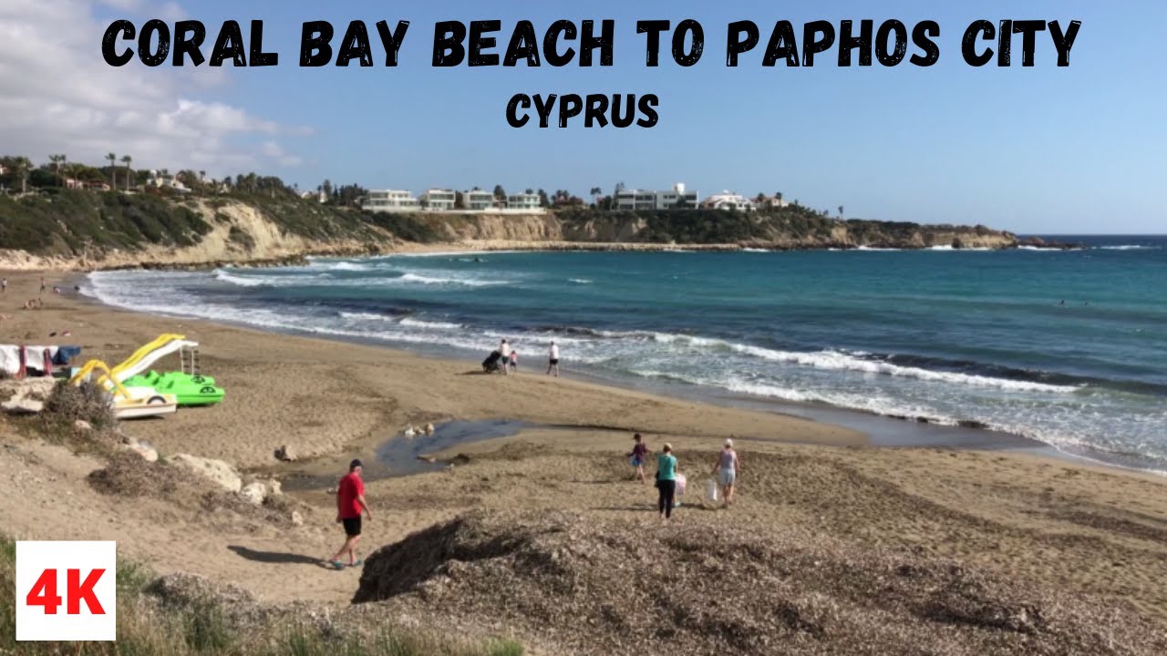 DRIVING from CORAL BAY BEACH to PAPHOS CITY 4K (60fps)