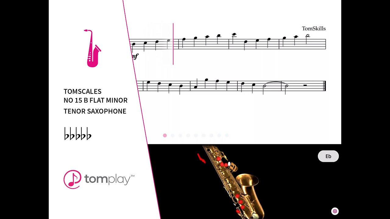 B Flat Minor Tenor Saxophone Scale (Sheet Music and Backing Track) 🎷