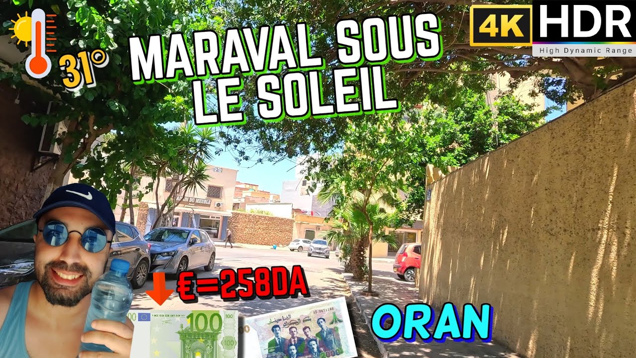 J’ai survécu à Maraval sans clim : quartier stylé, Cycliste grillé🚴‍♂️☀️31° TAUX 1€=⬆️257DA #364 #dz