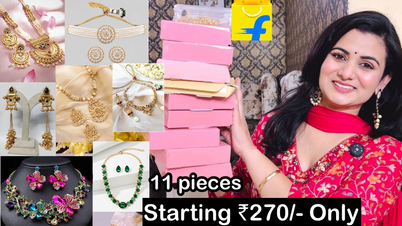 Flipkart Jewellery Haul Starting ₹270, Traditional Jewellery, Kashmiri Earrings, Temple Jewellery