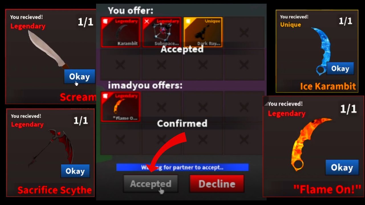 KAB Roblox -BEST TRADING VIDEO- #2 (Karambits, Screams, HUGE PROFIT.....)